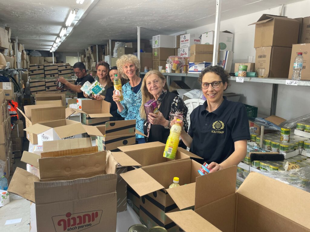 Haifa Home staff packing gift packages.