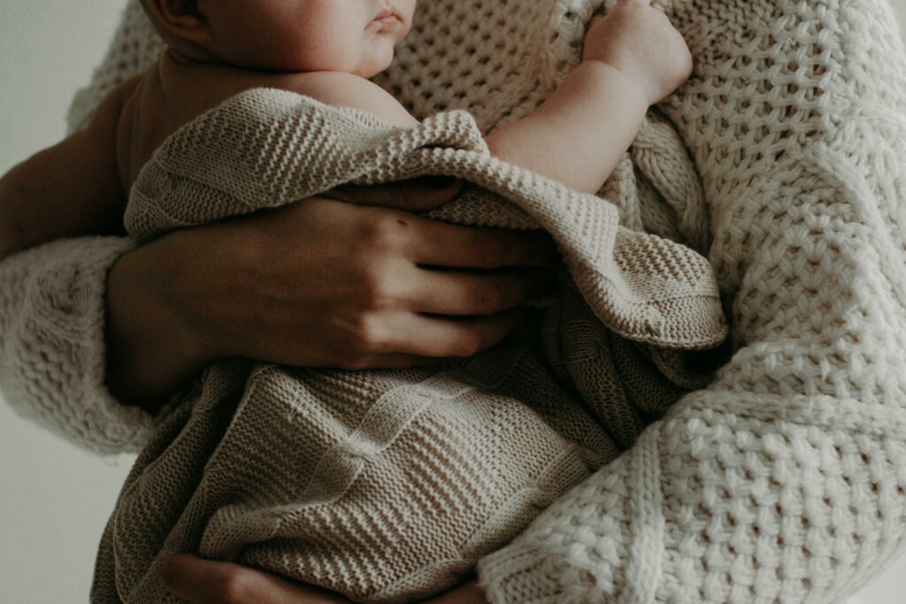 Woman holding baby